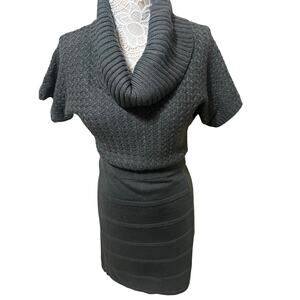 The Limited NWT Gray Cowl Neck Sweater Dress Short Sleeve Knit Women’s Size S